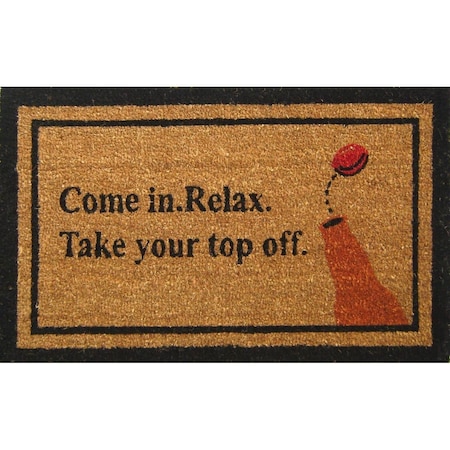 Geo Crafts 18 x 30 in. Come in Relax Take Your Top Off PVC Backed Coco Mat GE132138